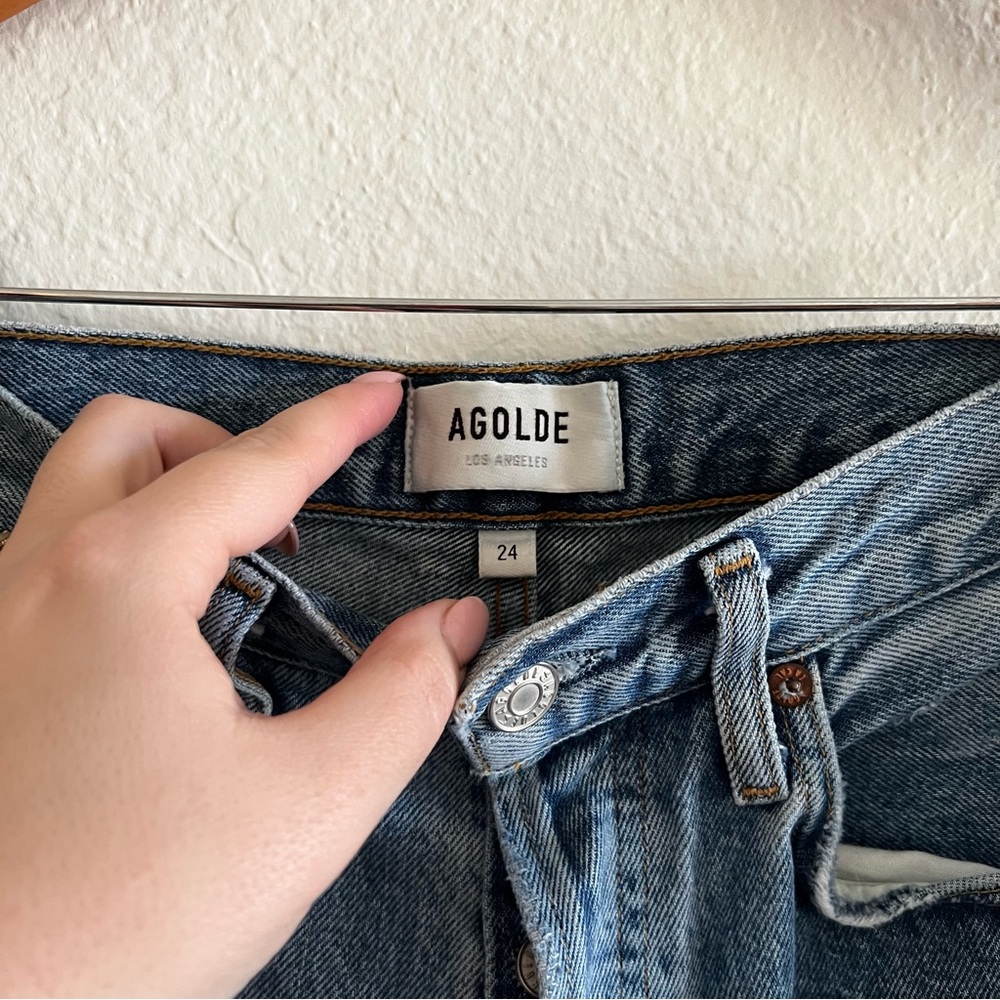 AGOLDE 90s High Rise Distressed Jeans Sz 24 - Picture 4 of 7